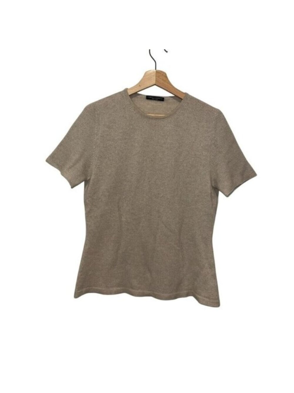 Corso Vannucci Beige 100% Cashmere Short Sleeve Sweater Women's Size S